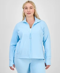 Id Ideology Plus Size Soft Flex Solid Full-Zip Jacket, Created for Macy's
