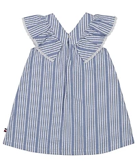 Tommy Hilfiger Toddler and Little Girls Ruffled Sleeve Seersucker Stripe Dress