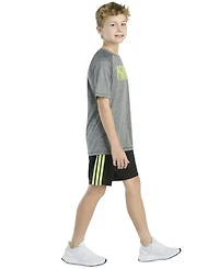 adidas Big Boys Raglan-Sleeve Graphic T-Shirt & 3-Stripe Shorts, 2 Piece Set