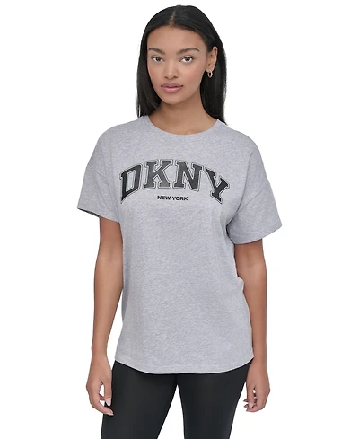 Dkny Sport Women's Glitter Logo Varsity T-Shirt