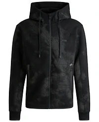 Boss by Hugo Men's Reflective Artwork Zip-Up Hoodie