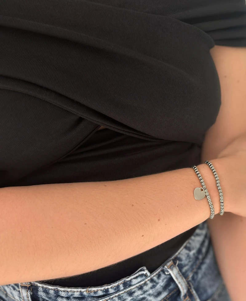Adornia Tarnish Resistant Silver Set of Ball Bracelets