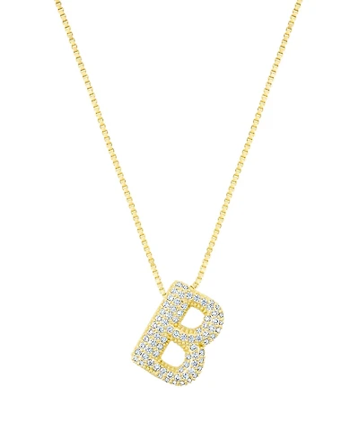 Adornia Gold Pave Bubble Letter Necklace