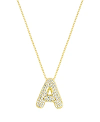 Adornia Gold Pave Bubble Letter Necklace