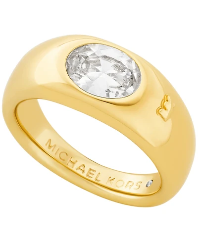 Michael Kors 14K Gold-Plated Brass Oval Stone Ring