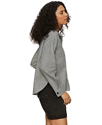 Sanctuary Women's Ivy Striped Cotton Button-Front Shirt