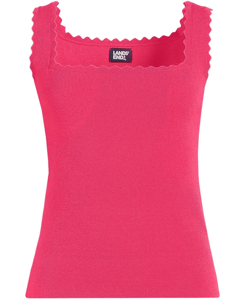 Lands' End Women's Square Neck Tank Sweater - Set Top