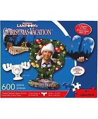 Christmas Vacation Moose Mug & Collage 600 Piece 2 Sided Die Cut Jigsaw Puzzle