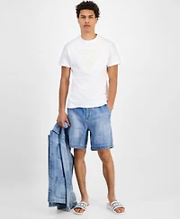 Guess Men's Embroidered Floral Logo Graphic T-Shirt