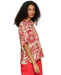 Sanctuary Women's Relaxed Vacation Collared Button-Front Shirt