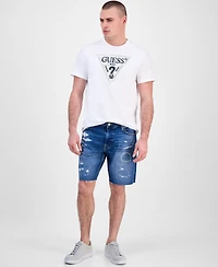 Guess Men's Short Sleeve Triangle Logo Crewneck T-Shirt