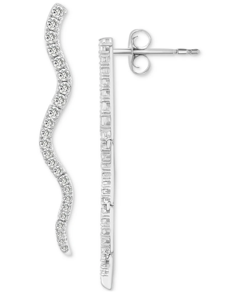 Wrapped in Love Diamond Wavy Drop Earrings (1 ct. t.w.) in 14k White Gold, Exclusively at Macy's