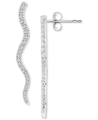 Wrapped in Love Diamond Wavy Drop Earrings (1 ct. t.w.) in 14k White Gold, Exclusively at Macy's