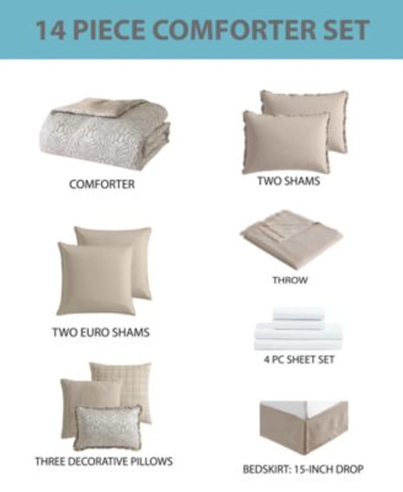 Hallmart Collectibles Yovana 14 Pc. Comforter Sets Exclusively At Macys