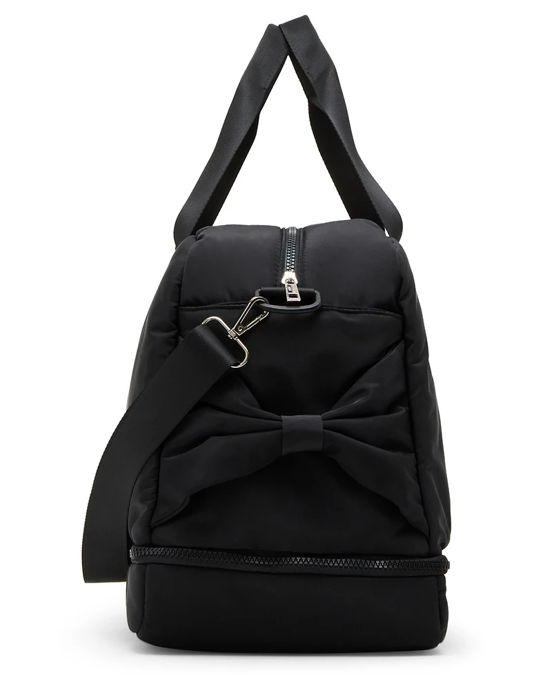 Madden Girl Bow Detail Zip Bottom Weekender Duffle Bag