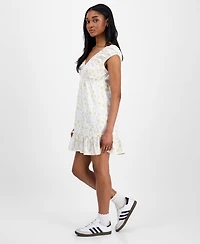 Celebrity Pink Juniors' Printed Babydoll Mini Dress