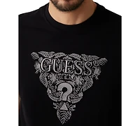 Guess Men's Embroidered Floral Logo Graphic T-Shirt