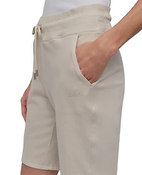 Dkny Sport Women's Cotton Logo Pull-On 10" Bermuda Shorts