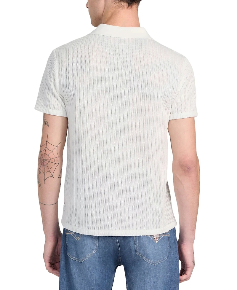 Guess Men's Dario Knit Textured Polo Shirt