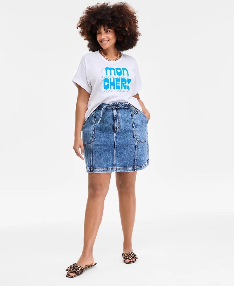 On 34th Trendy Plus Mon Cheri Graphic T-Shirt, Exclusively at Macy's
