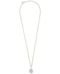 Wrapped in Love Diamond Round & Baguette Teardrop Cluster 18" Pendant Necklace (1/2 ct. t.w.) in 14k Gold, Exclusively at Macy's