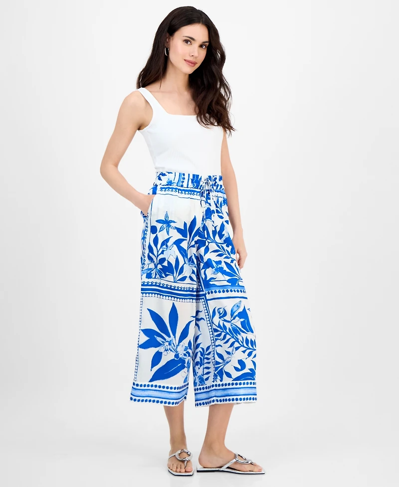 I.n.c. International Concepts Petite Printed High-Rise Cropped Pants, Exclusively at Macy's