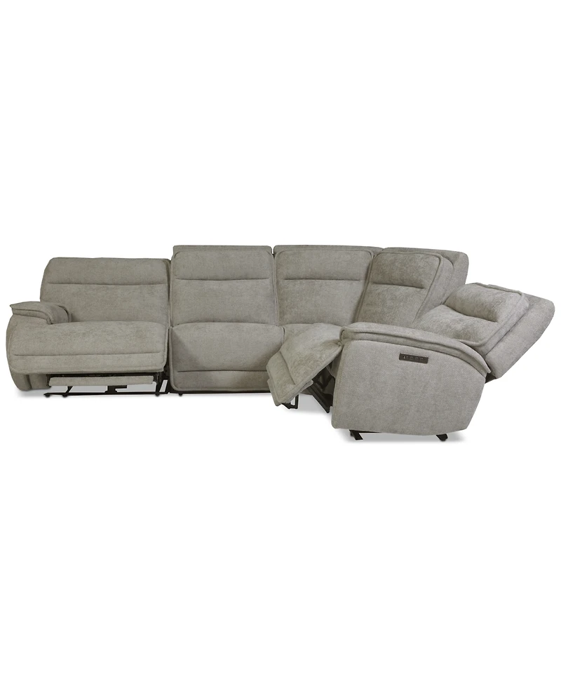 Ozryn 4-Pc. Fabric Sectional with 2 Power Motion Chairs, Exclusively at Macy's
