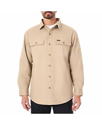 Smith's Workwear Men's Sherpa-Lined Stretch-Canvas Snap Shirt-Jacket
