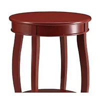 Round Solid Wood End Table with Shelf – Classic Design and Extra Storage