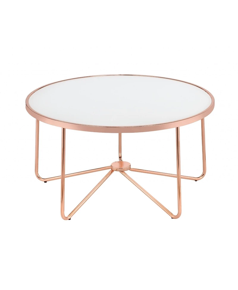 Frosted Glass and Rose Gold Coffee Table for Modern Living Room Decor