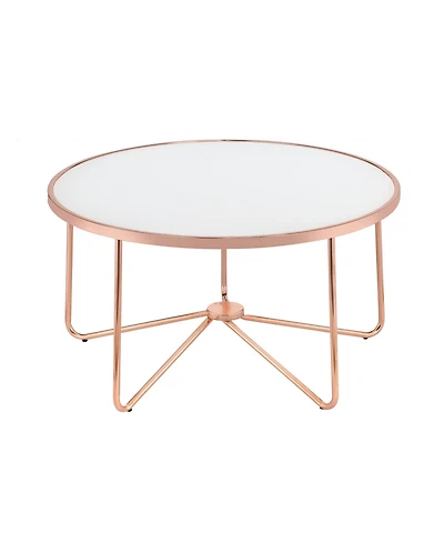 Frosted Glass and Rose Gold Coffee Table for Modern Living Room Decor