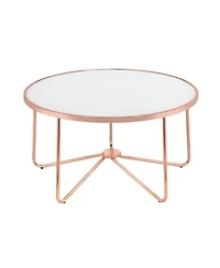 Frosted Glass and Rose Gold Coffee Table for Modern Living Room Decor