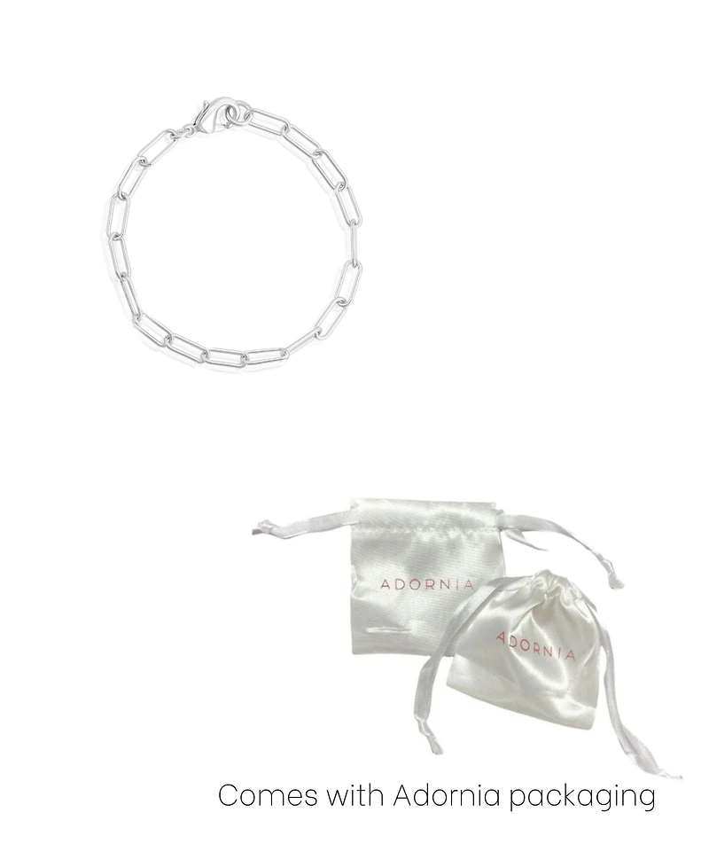 Adornia Tarnish Resistant Silver Chunky Paper Clip Chain Bracelet