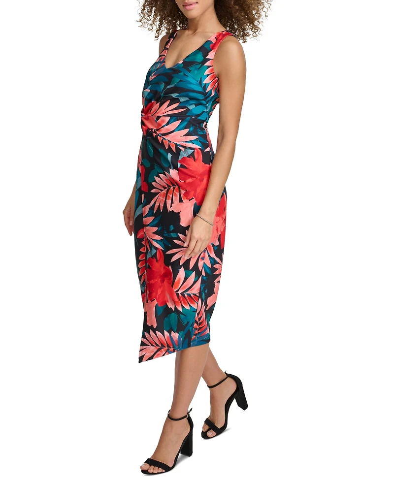 Siena Women's Printed Scuba-Crepe Bodycon Midi Dress