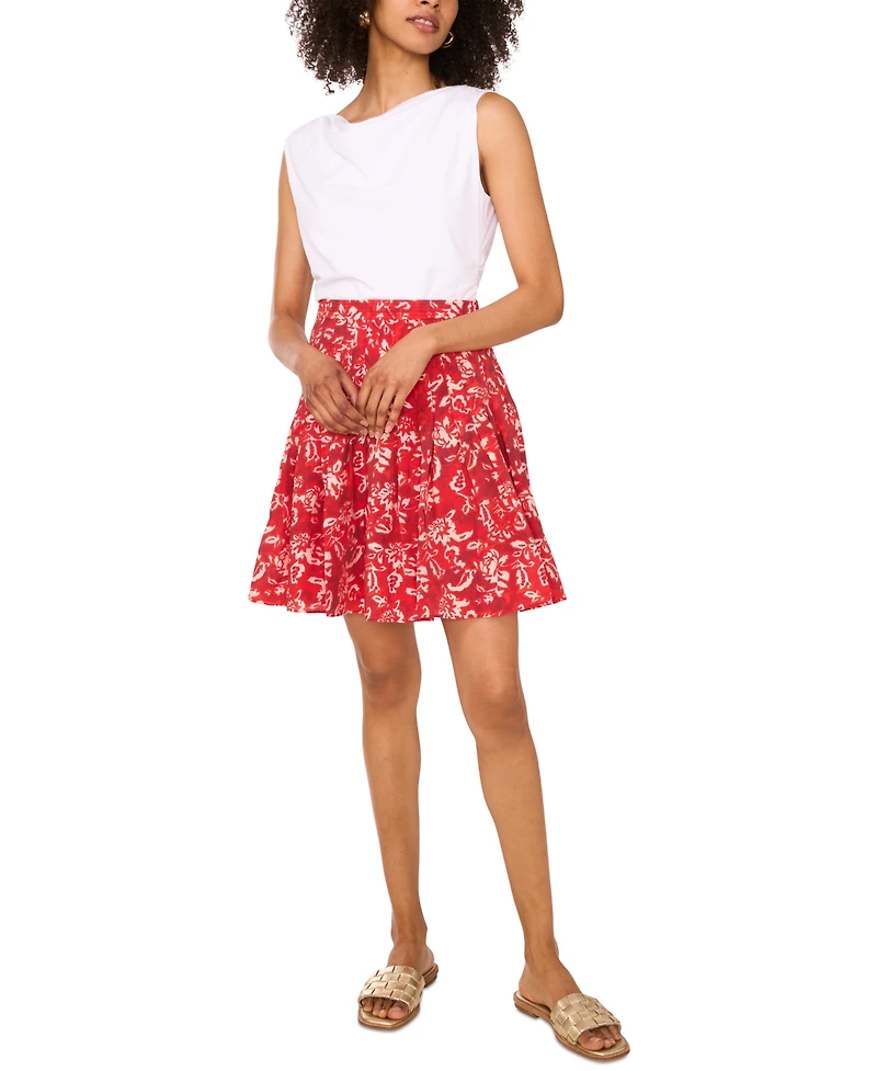 1.state Women's Sewn-Pleat-Yoke Mini Skirt