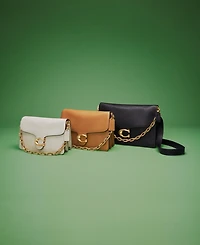 Coach Chain Tabby Leather Medium Shoulder Bag 35