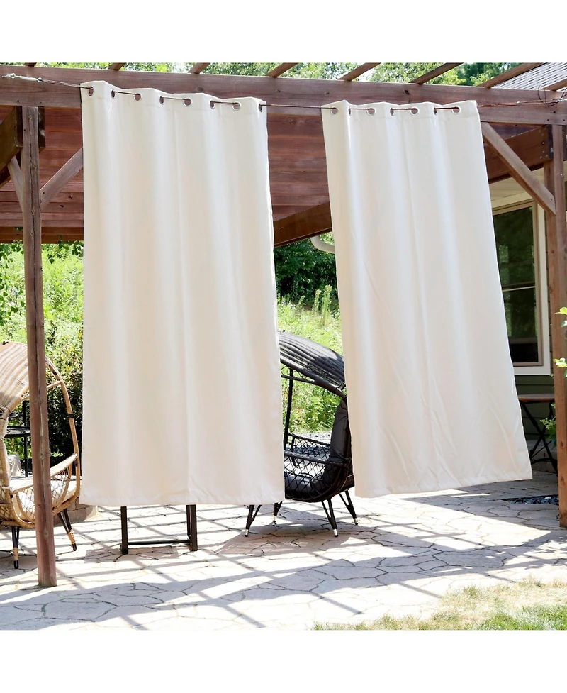 Room Darkening Curtain Panel with Grommet Top - 52 x 96 in. - Beige - Set of 2