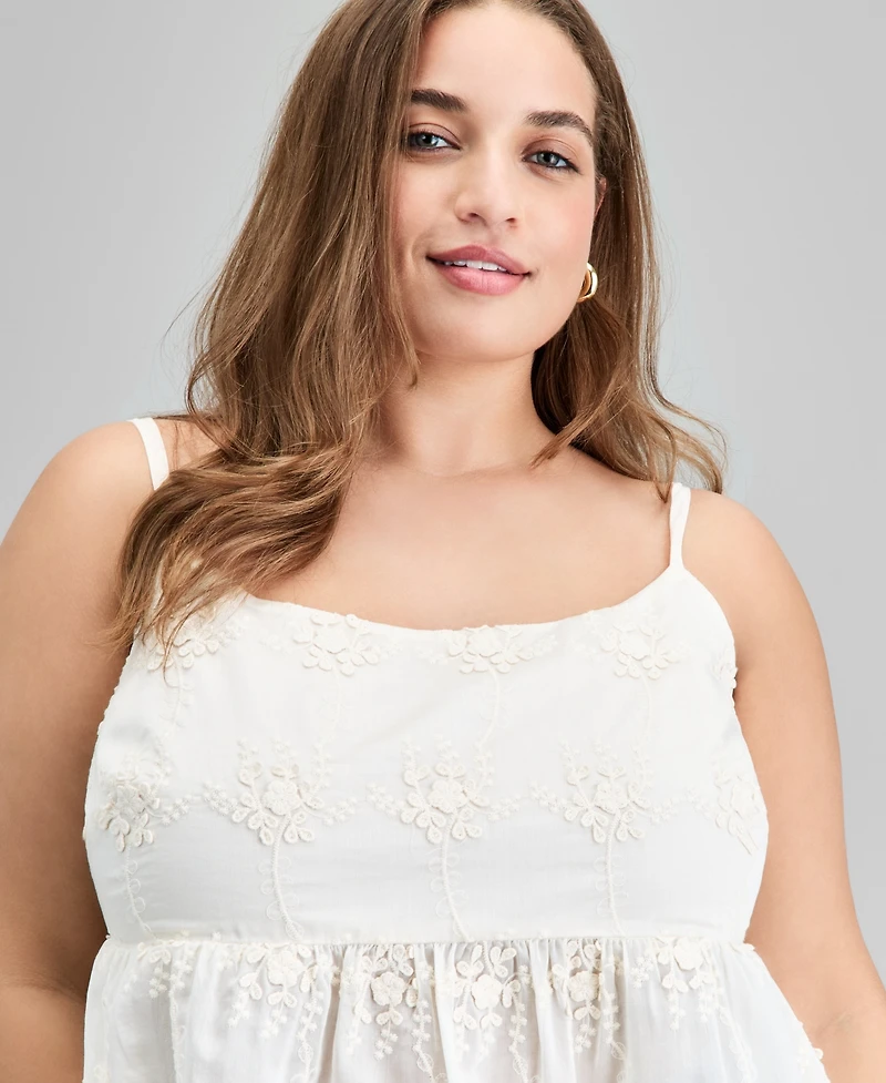 And Now This Trendy Plus Embroidered Babydoll Tank, Exclusively at Macy's