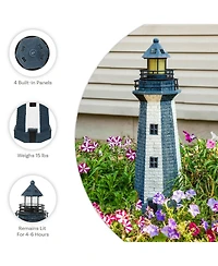 Outdoor Backyard Garden Nautical Lighthouse Solar Led Pathlight Statue Figurine - 36"