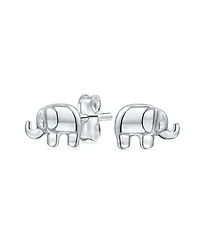 Bling Jewelry Lucky Elephant Wisdom Zoo Animal Lover Tiny Stud Earrings Finish .925 Sterling Silver