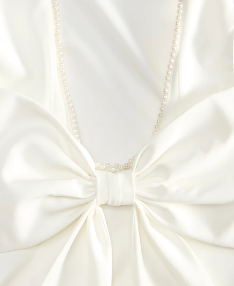 Seni & Cade Juniors' Low-Back Bow-Detail Shift Dress