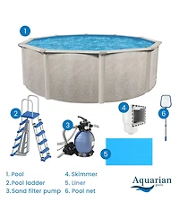 Aquarian Phoenix 15ft x 52in Above Ground Swimming Pool w/Pump and Pool Ladder