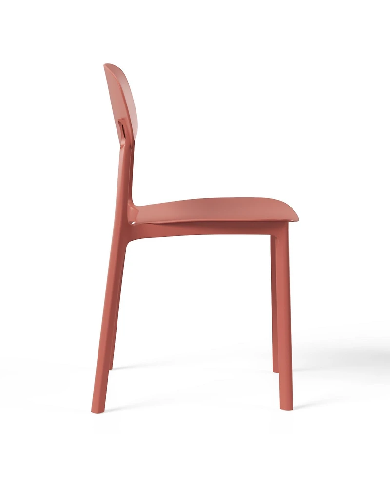 Modern Stackable Polypropylene Plastic Patio Dining Chair (Set of 2)