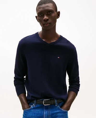 Tommy Hilfiger Men's Essential Solid V-Neck Sweater