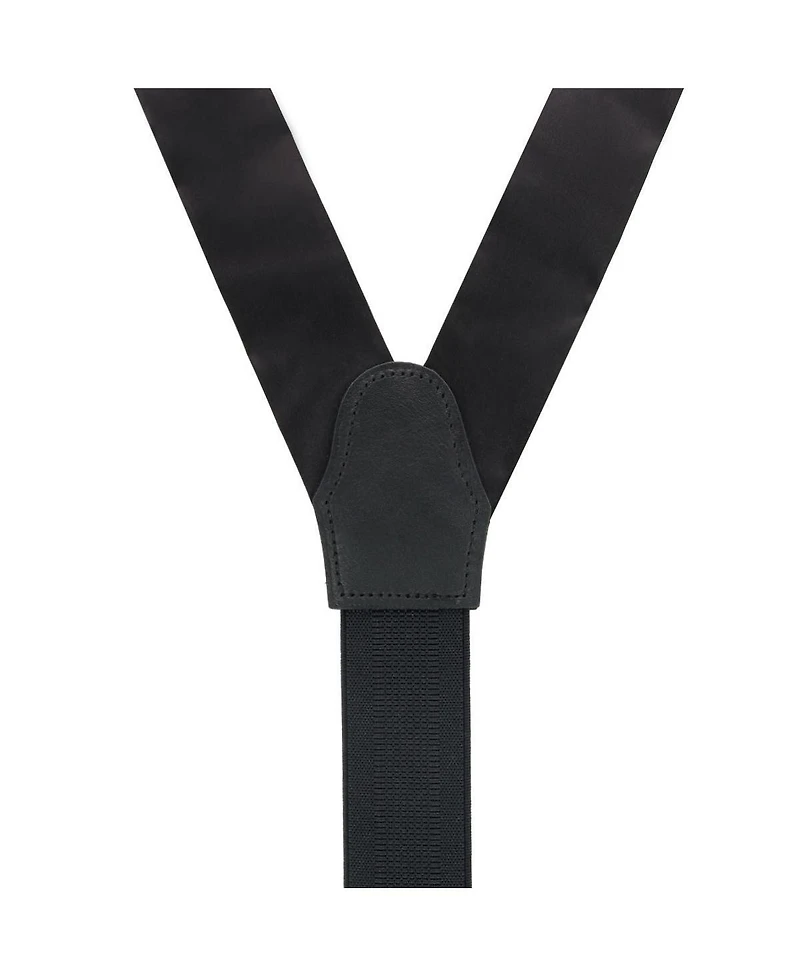 Trafalgar Men's Dutton Solid Colored Silk Button End Suspenders