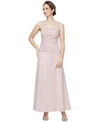 Alex Evenings Lace Jacket & Lace-Top Gown