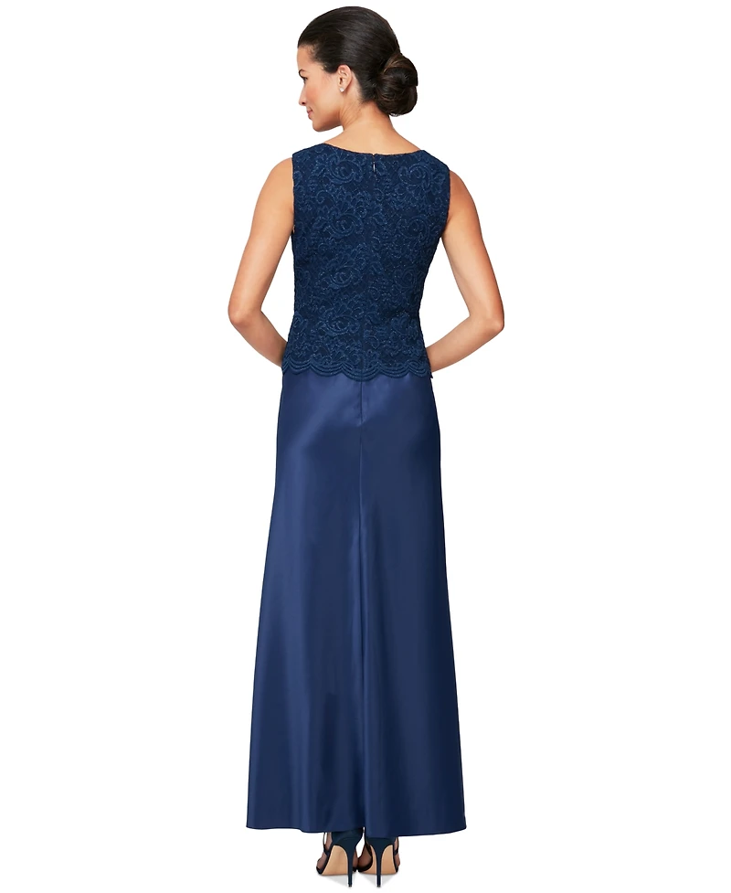 Alex Evenings Lace Jacket & Lace-Top Gown