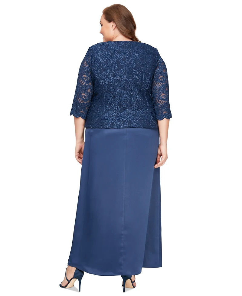 Alex Evenings Plus Lace Dress & Jacket