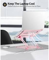 Urmust Adjustable Laptop Stand, Portable Laptop Riser, Aluminum Laptop Stand for Desk Foldable, Ergonomic Computer Notebook Stand Holder for MacBook A