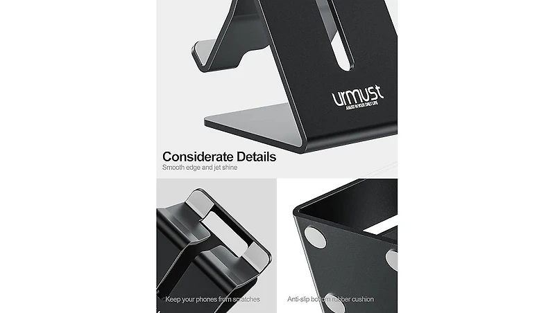 Urmust Aluminum Phone Stand for Desk | Holder iPhone 5-15 Series, Office Decor Accessory